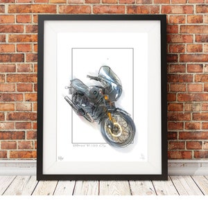 BMW R100 CS - signed limited edition motorcycle sketch art print