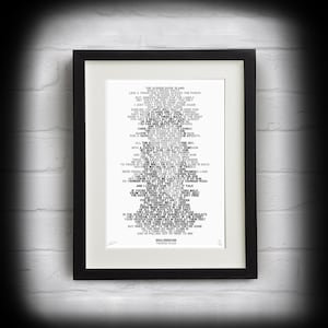 THUNDER ROAD - song lyrics wall art wedding word art typography