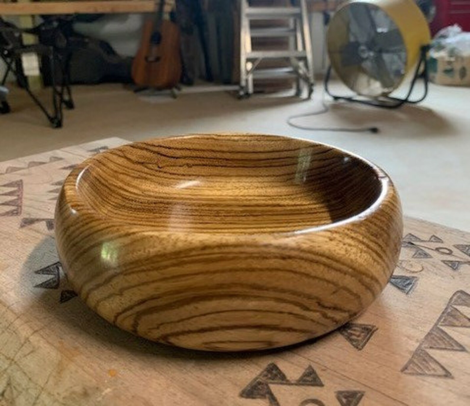 Hand Turned Zebra Wood Bowl Etsy