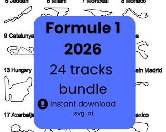 Formula 1 - 2026 | F1 Tracks | All 24 Circuits .svg .ai | SVG Bundle | Instant download