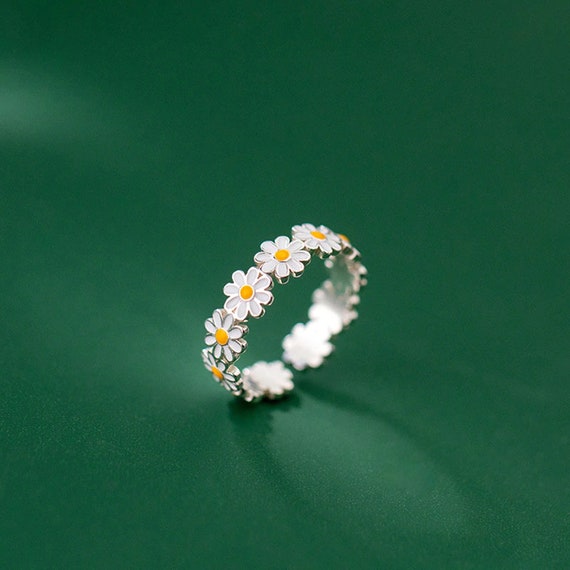 Daisy Flower Rings for Women Sweet Cute Finger Ring Jewelry Etsy
