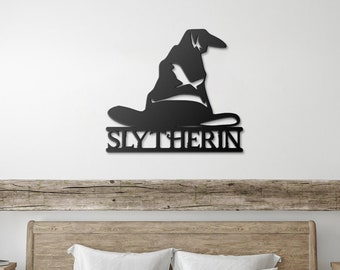 Sorting Hat Metal Wall Art, Wizarding School Decor