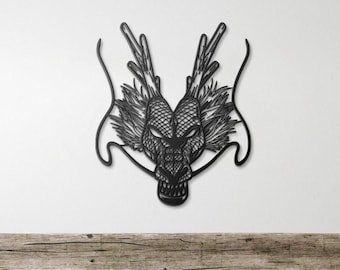 Shenron Head Metal Wall Art, DBZ Dragon, Steel Sign, Gift for Gamer or Anime Enthusiast, for indoor and outdoor use