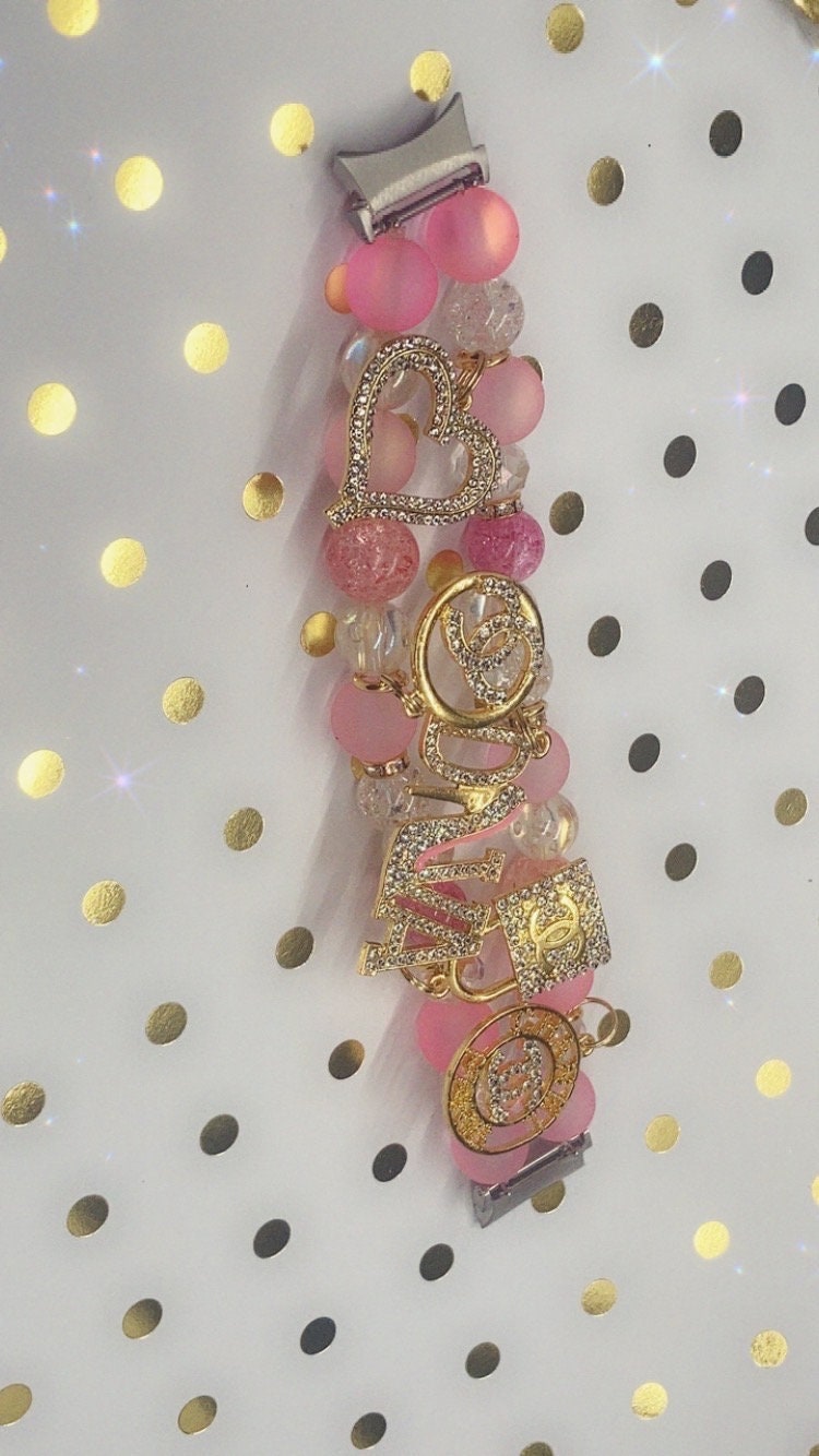 Pink Passion Samsung Galaxy Watch Band / Beaded Watch Band 