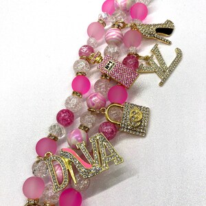 Pink Passion Apple Watch Band * Beaded Watch Band * 38 /40 /41 /42 / 44 / 45 /49 * Charms may vary * Luxury * Women Giftsforher