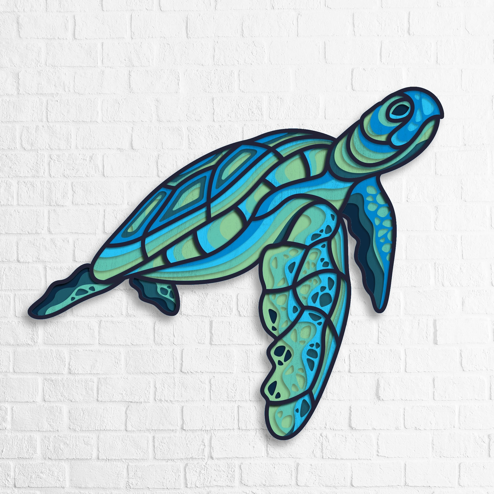 Turtle 3D Mandala SVG Files, Sea Turtle Multilayer SVG, Caretta Cricut ...