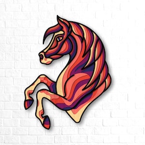 Horse Mandala SVG, 3D Horse SVG files, Horse Multilayer Laser Cut, Cricut SVG, Plywood cutting, wall art home, Animal Silhouette