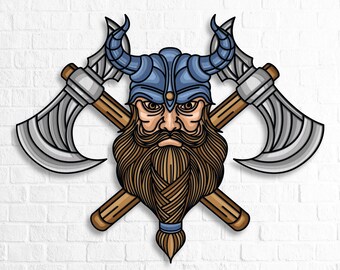 Mandala 3D Viking, Viking multicouche SVG, panneau multicouche pour la découpe laser, Viking Axe svg, maison d'art mural Viking, Valhalla viking svg,