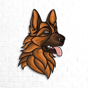 Schäferhund Mandala SVG, Deutscher Schäferhund 3D Layered, Mehrschichtiges Panel zum Laserschneiden, Cricut SVG, Hunde Mandala, Wandkunst zuhause,