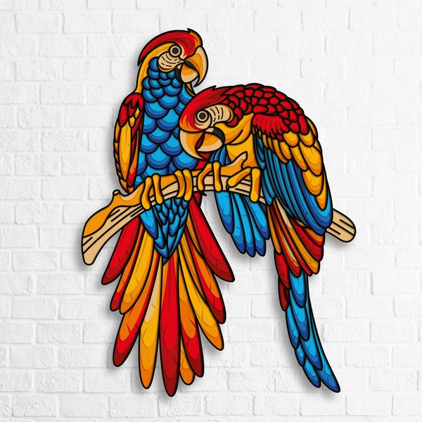 Parrot multilayer SVG, Parrot 3D Mandala SVG files, Multilayer Panel for Laser Cutting, Cricut SVG, Plywood cutting, Laser cut dxf