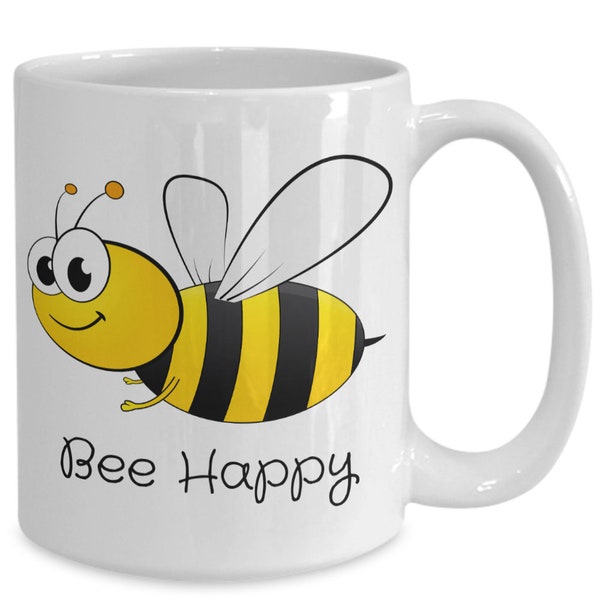 Bee Happy Mug - Etsy