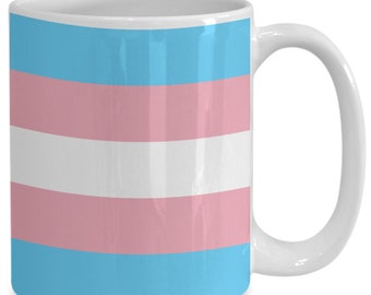 Transgender Flag Mug, Trans Coffee Mug, Transgender Pride Mug, LGBT, Proud, Love is Love, Gift, Present, Beautiful Cute Coffee Cup Gifts.