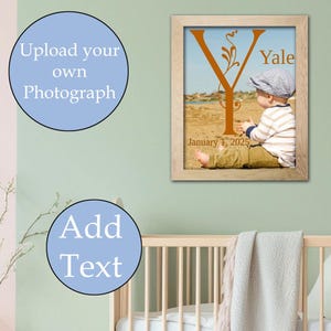 Monogram letter Y, editable, printable custom initial print wall art. Gift for wedding, last name sign, dorm room or nursery in 2 sizes.