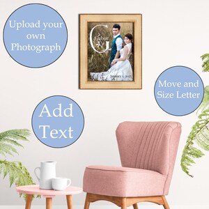 Monogram letter G, editable, printable custom initial print wall art. Gift for wedding, last name sign, dorm room or nursery in 2 sizes.