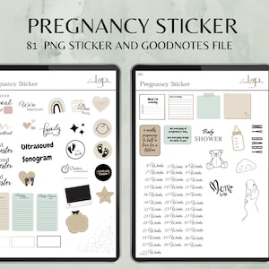 Pregnancy Digital Sticker, Pregnancy Sticker, Pregnancy Sticker for Digital Planner, Pregnancy Life Widget