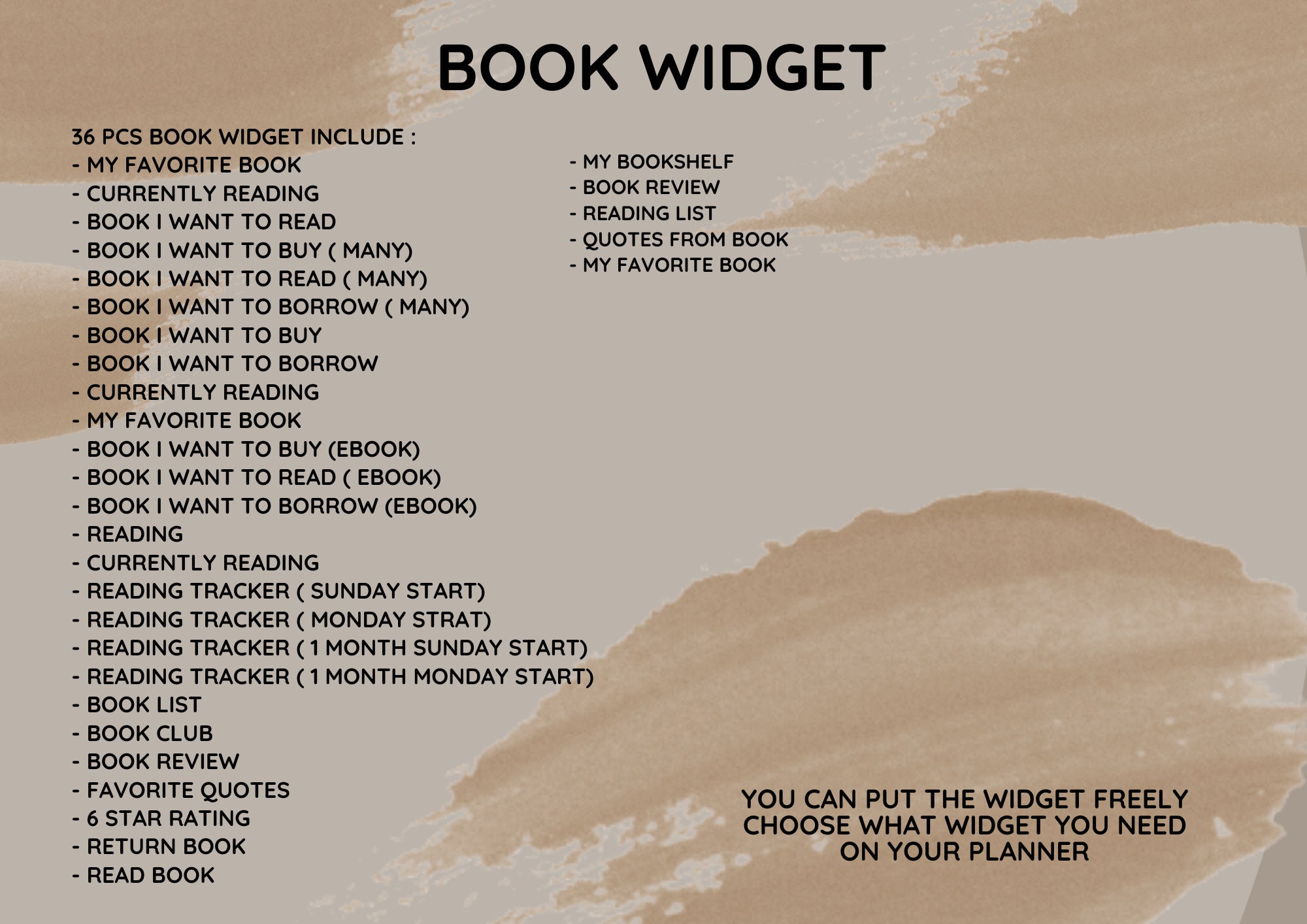 Book Widget, Book Sticker, Book Planner, Book Life Planner Widget ...
