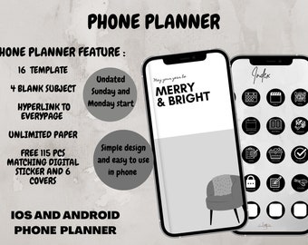Planner for Phone, Phone Digital Planner, Goodnotes Planner, Iphone Planner, Neutral Phone Planner, Undated Digital Planner
