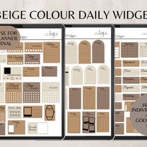 Beige Colour Daily Widget, Daily Widget, Life Widget, Widget for Digital Planner, Colour Widget, Everyday Widget Life, Widget Planner