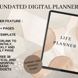 Digital Planner, Life Planner, Undated Digital Planner, Undated Vertical Digital Planner, Portrait Digital Planner, Customised Planner