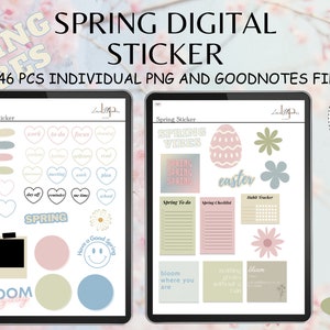 Spring Digital Sticker and Widget, Digital Sticker, Digital Planner, Digital Planning, Goodnotes planner, iPad Planner Notability planner