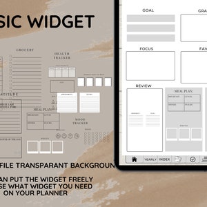 Basic Life Widget, Basic Widget, Life Widget, Customised Planner, Basic Widget for Digital Planner, Horizontal Widget, Vertical Widget
