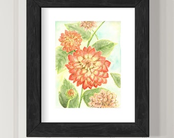 Orange and Yellow Dahlias: Digital Download