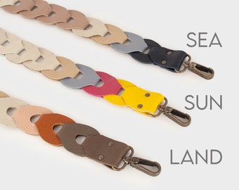 Multicolor link strap. Interlocking leather strap. Customized strap. Available in 3 models.