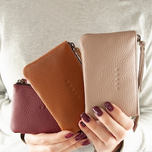 Handmade Leather Wallet Women. Soft leather coin purse. Minimalist Leather pack. Gifts for Women. Hobo Bag. Available in 6 colors. GINA