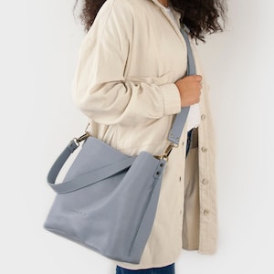 Shoulder Leather Bag for Women. Handmade Leather Bag. Shoulder Bucket Bag. Crossbody Leather Bag. Gifts for women. 10 colors. Mae.