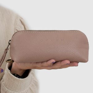 Leather Makeup Cosmetics Case: Minimalist Pencil Case, Eyeglasses Box