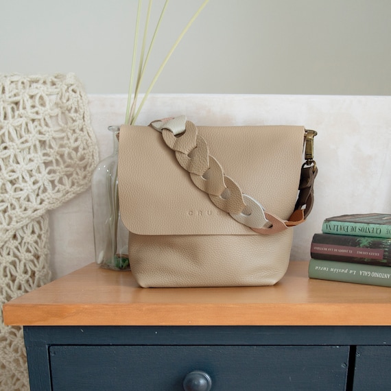 Cute Purse Leather Cross Body Bag Woman Wide Strap Crossbody Bags