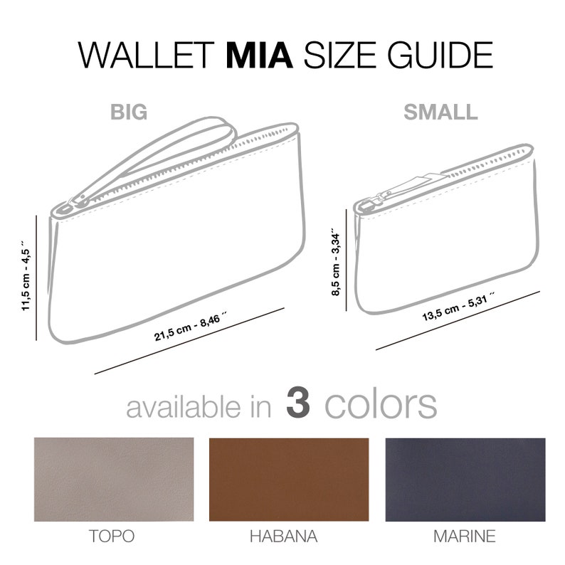 Leather handmade wallet for women. Soft leather coin purse. Minimalist Leather Pack. Perfect Gift for her. Available in 3 colors. MÍA image 10