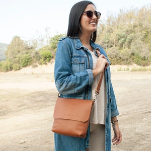 Handmade Leather Crossbody Bag: Minimalist Shoulder Bag, 19 Colors