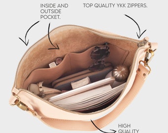 Bolso hobo de piel hecho a mano, bolso de hombro de gran capacidad - Main Image