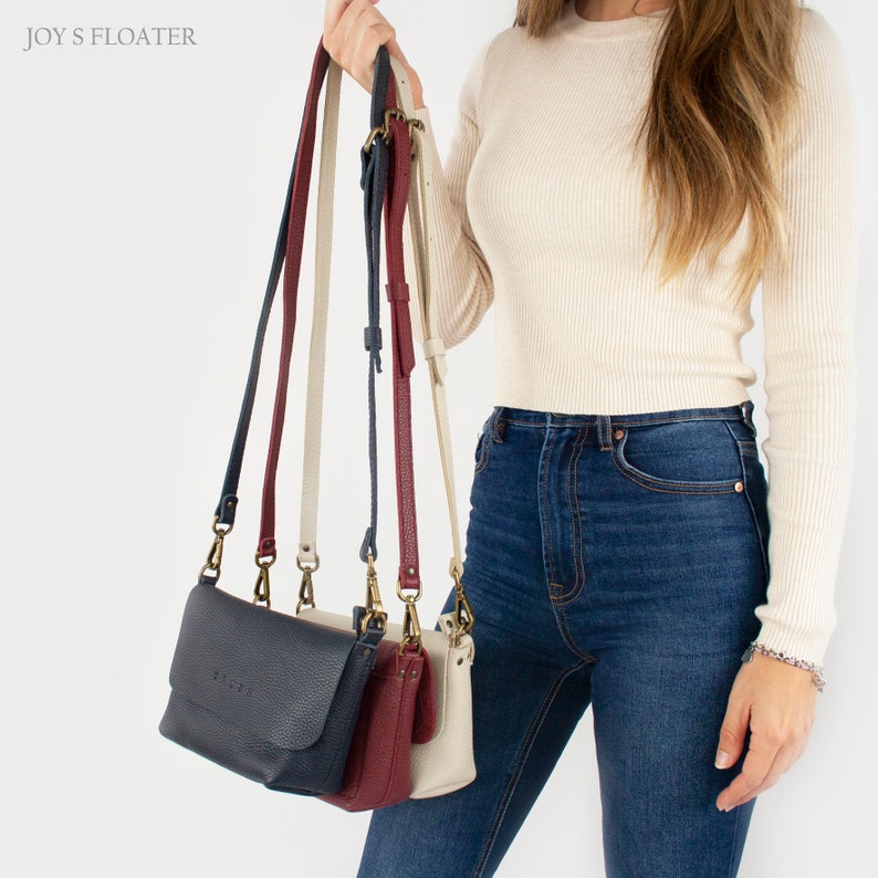 Leather Shoulder Bag for Everyday. Soft Leather Crossbody Bag for Women. Handmade Leather Bag. Gift for Women. Available in 23 colors. Joy S image 5