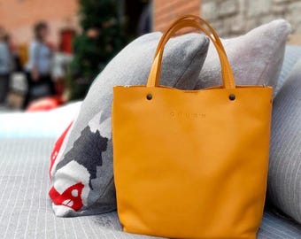 Leather Tote Bag: Handmade Spanish Leather, Everyday Crossbody Purse