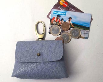 Handmade Leather Mini Bag Charm: Keychain Coin Purse. TINY JOY