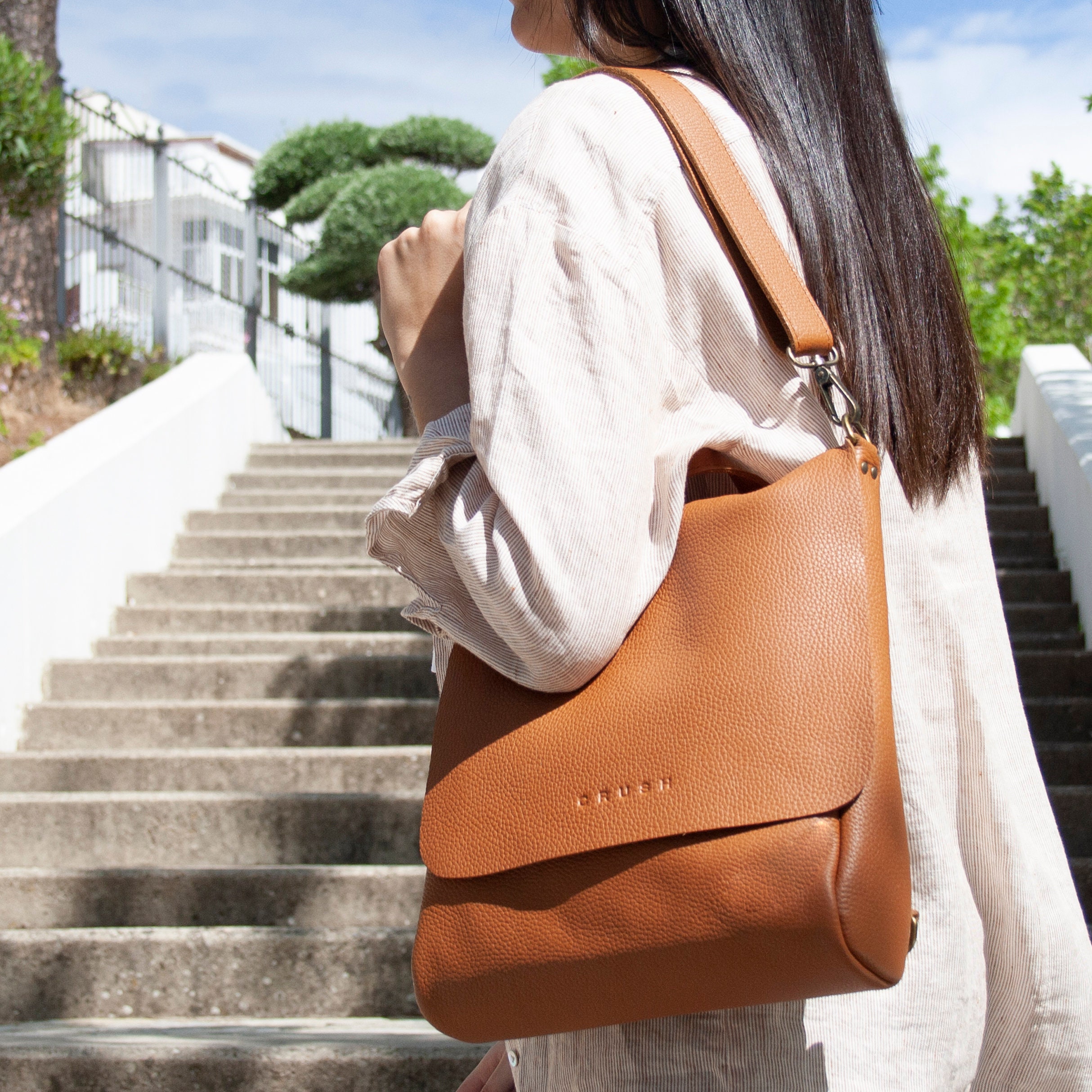 Full Grain Leather Backpack. Multicolor Link Strap. - Etsy