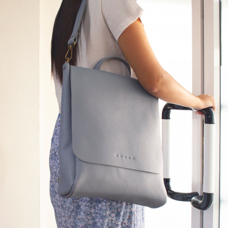 Full Grain Leather Backpack. Convertible Laptop Backpack. Etsy
