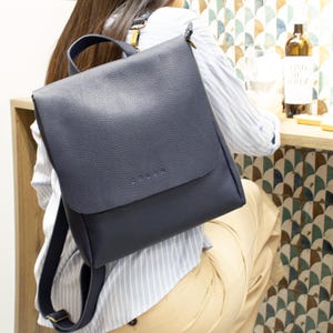 Handmade Full-Grain Leather Convertible Backpack: Women's Travel Laptop Bag. LEA