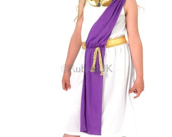 Child ROMAN GIRL Fancy Dress Costume Ancient Rome Toga World Book Week Ages 3-10 Child ROMAN GIRL Fancy Dress Costume Ancient Rome Toga World Book Week Ages 3-10