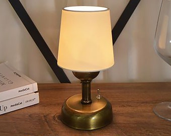 Hotel Table Lamp - Battery Powered Operated Lighting Unique Vintage Design Light Bedside Lamp - Restaurant, Hotel, Kitchen, Dining Room Lamp