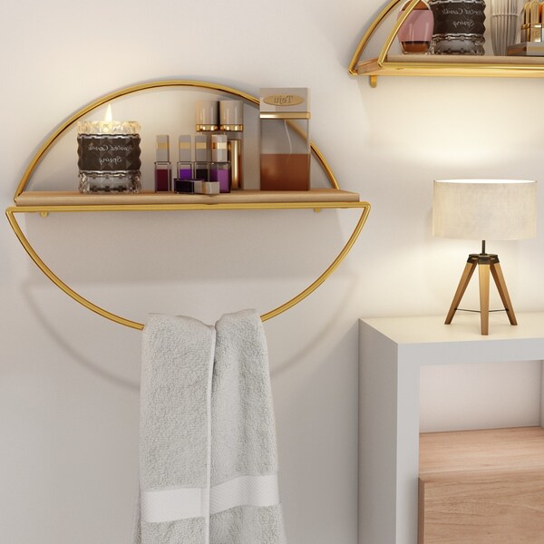 Wood and Gold Shelves Etsy