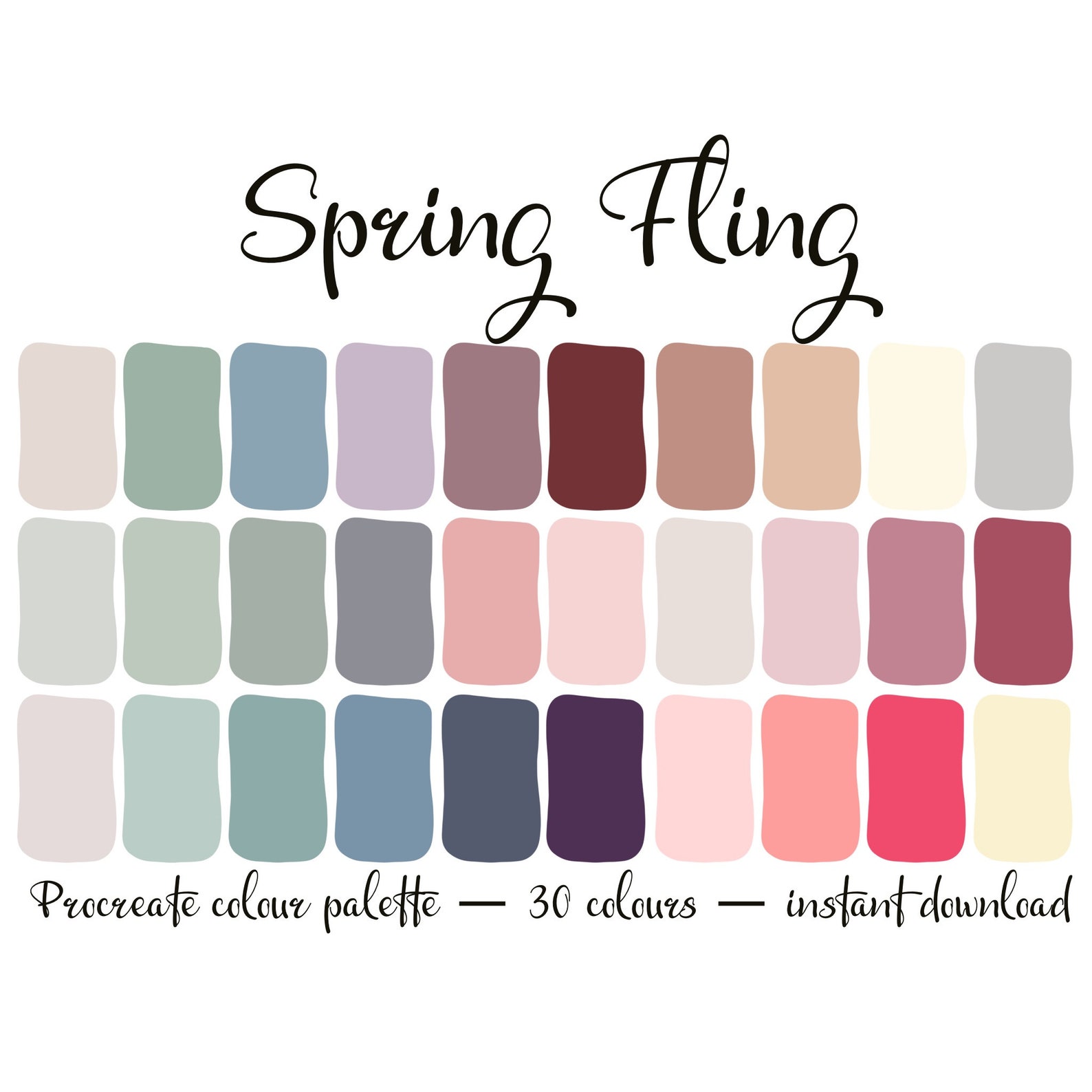 Spring Colours Theme Palette Etsy