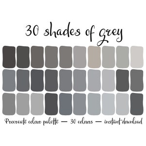 30 shades of grey, colour palette