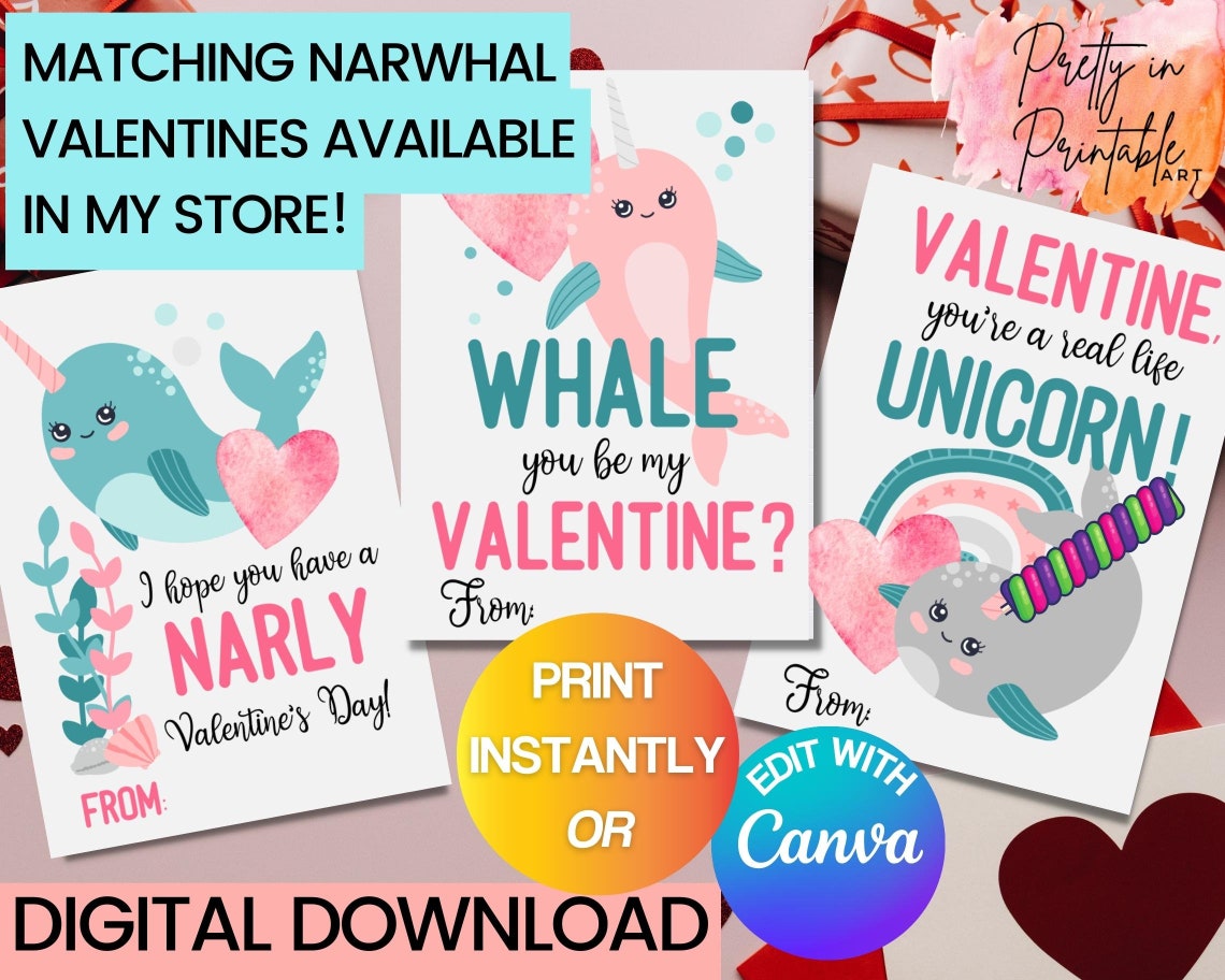 Narwhal Cupcake Topper, Birthday Cake Topper, Narwhal Birthday Party ...
