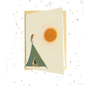Cartão postal ou cartão de felicitações Tent Sun 1 ou 8 cartões