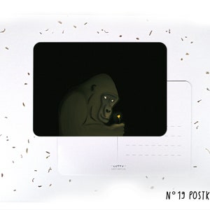 Gorilla Flower Postcard 1 ou 8 cartes