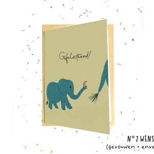 Cartolina dell'elefante o biglietto di auguri 1 o 8 biglietti