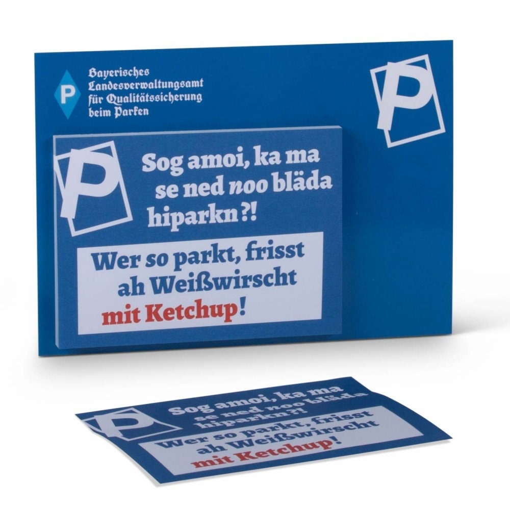Postkarte SCHEIßE GEPARKT - i-Tüpfelchen